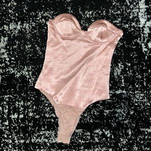 Satin corset bustier bodysuit